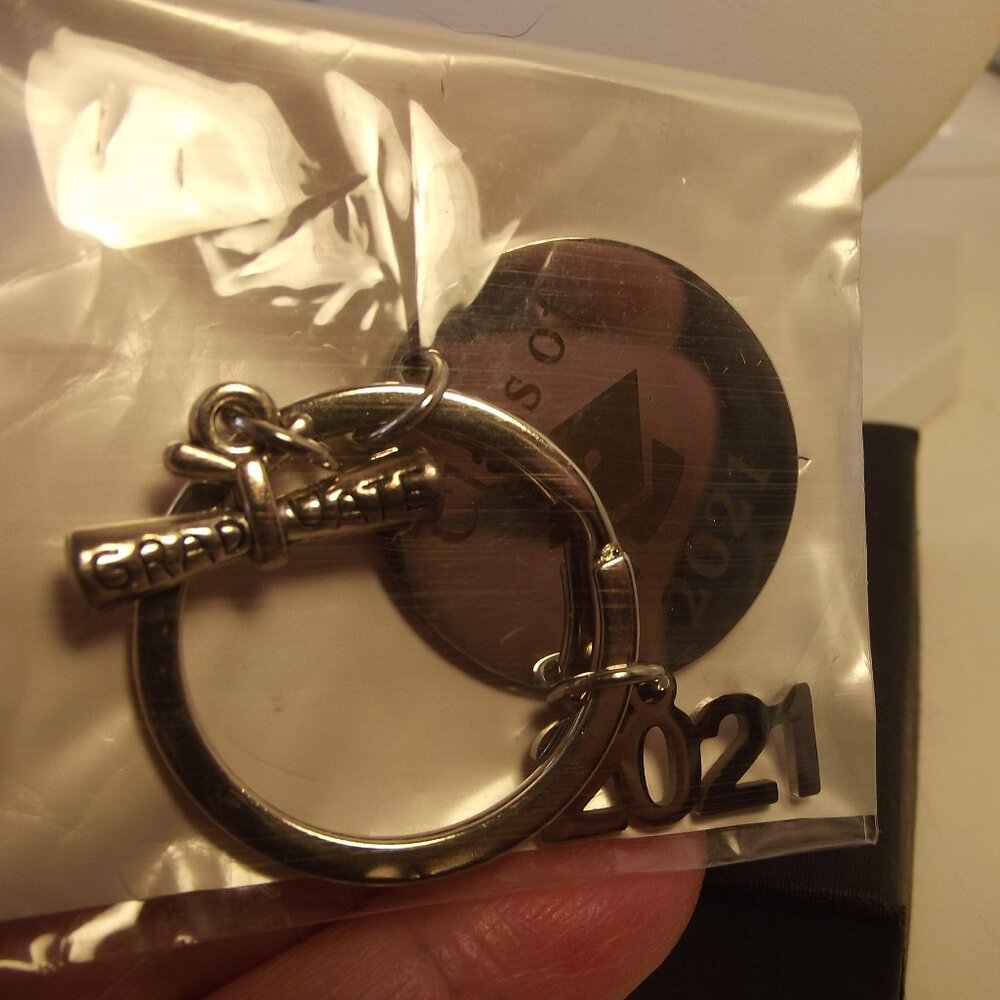 Class of 2021 Silver Tone Key chain with  Charms